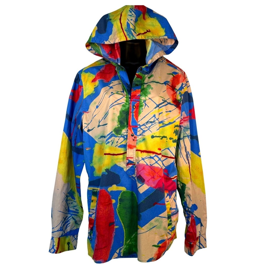 Armani Exchange Rare‎ Avant Garde Abstract Grafitti Print Hooded Shirt Dress M